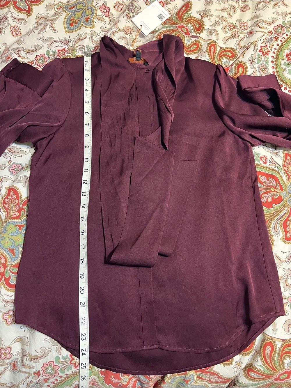 🆕 QUINCE Washable Stretch Silk Tie Neck Blouse - Picture 14 of 14